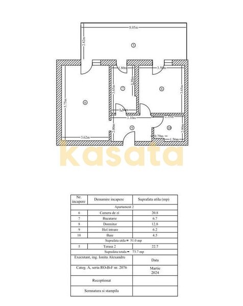 Mihai Bravu apartament 2camere2024, lux mobilat 74mp terasa 22mp